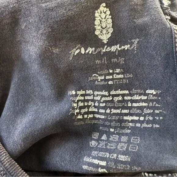 FREE PEOPLE Movement Romper Runsie Women Size M/L Good Karma Gray Yoga Athletic - Picture 9 of 9